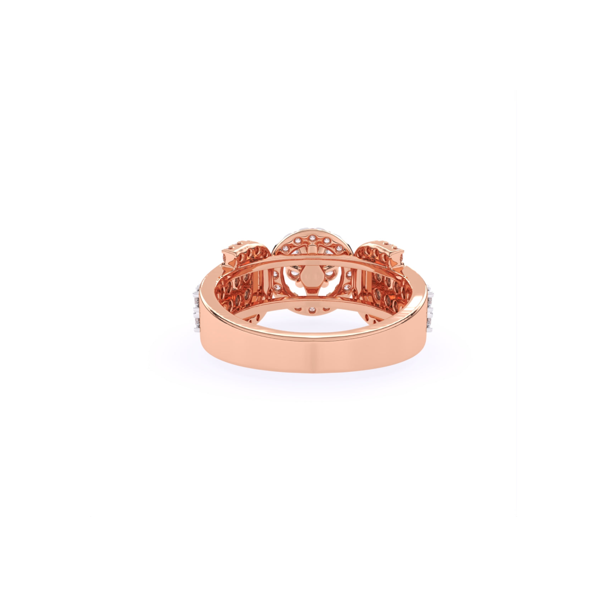 Round Accents Halo Lab Grown Diamond Ring